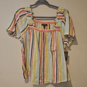 Style & Co. Multicolor Striped Blouse